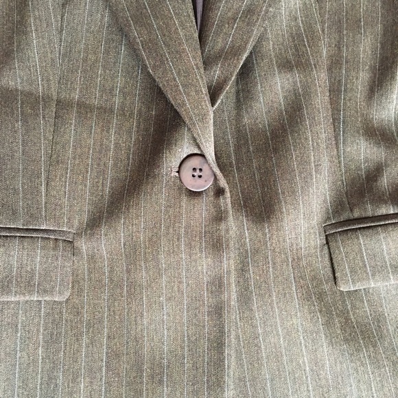 Jones New York Brown Wool Pinstriped Blazer - Picture 3 of 5